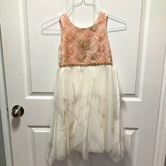 green emerald velvet dress Tiffany Princess 13787 Size 8 Yellow Ruffle Layer Girls Pageant Dress Backless High Neck Crystal Neckline main image 1